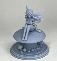 Fairy on Mushroom straight Legs (75mm)